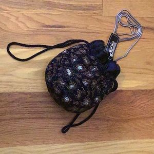 Black & gold beaded evening purse
